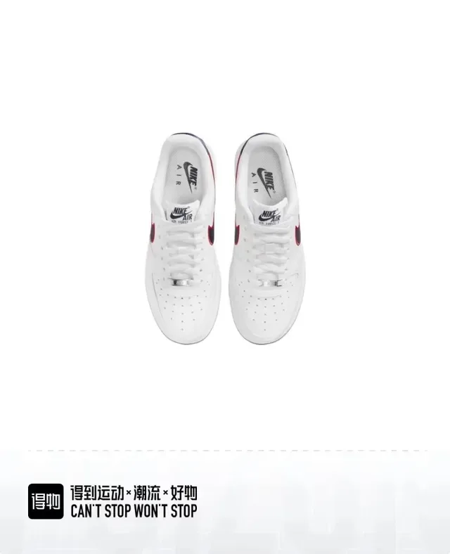 Nike Air Force 1 White Navy Red Lifestyle Sneakers 4