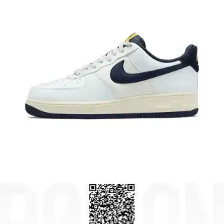 Nike Air Force 1 White Navy Yellow Lifestyle Sneakers