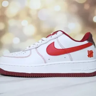 Nike Air Force 1 White Red Burgundy Lifestyle Sneakers
