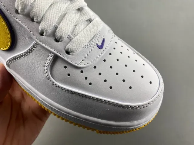 Nike Air Force 1 White Yellow Purple Lifestyle Sneakers 2
