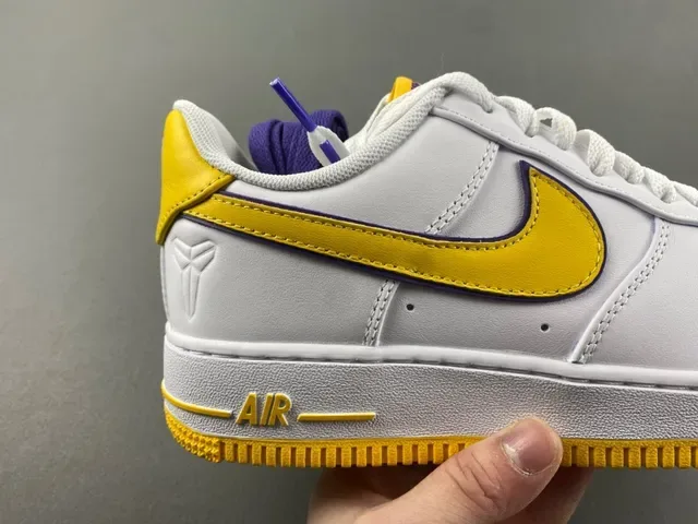 Nike Air Force 1 White Yellow Purple Lifestyle Sneakers 3