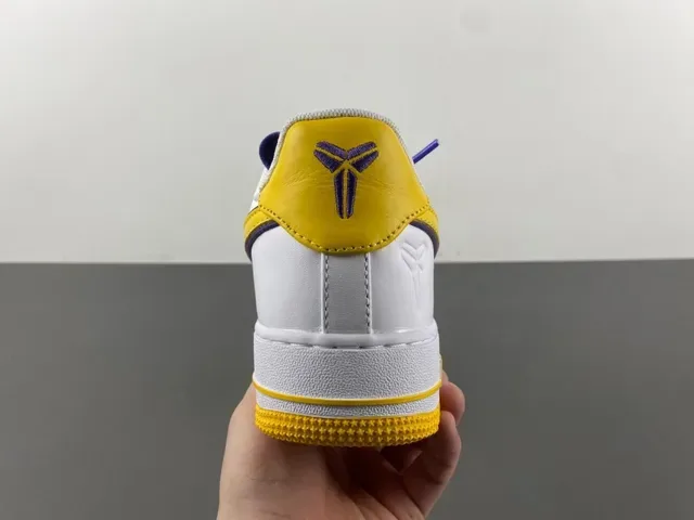 Nike Air Force 1 White Yellow Purple Lifestyle Sneakers 4