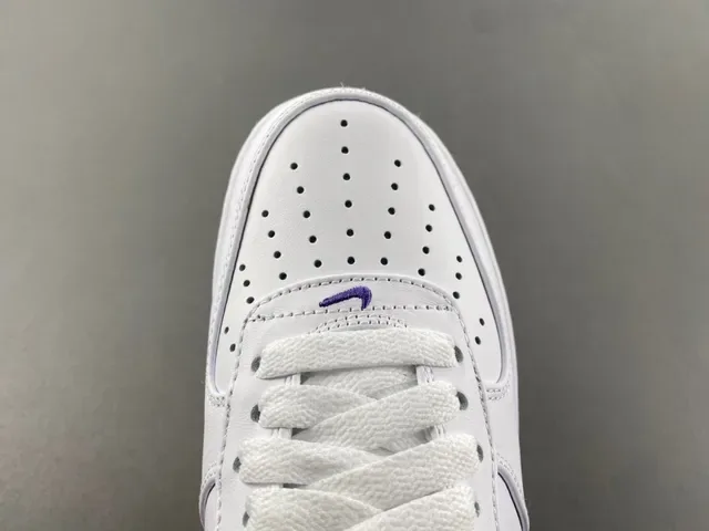 Nike Air Force 1 White Yellow Purple Lifestyle Sneakers 6