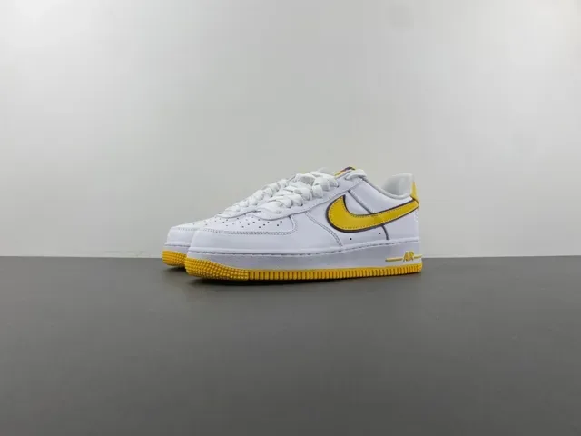 Nike Air Force 1 White Yellow Purple Lifestyle Sneakers 10