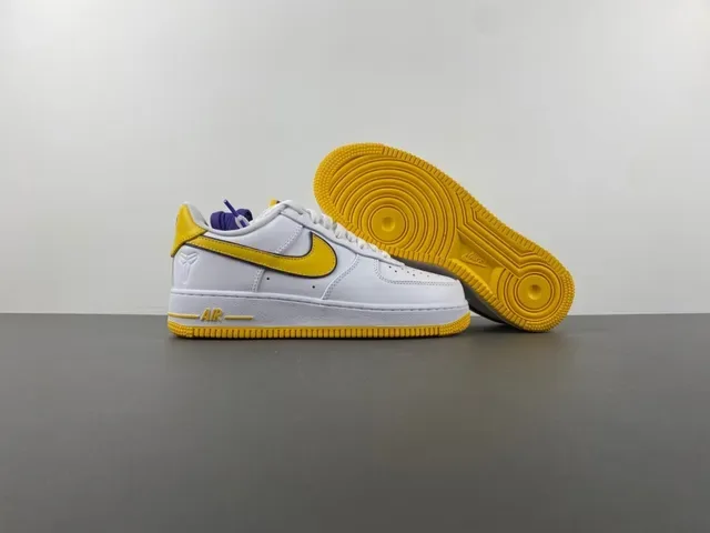 Nike Air Force 1 White Yellow Purple Lifestyle Sneakers 12
