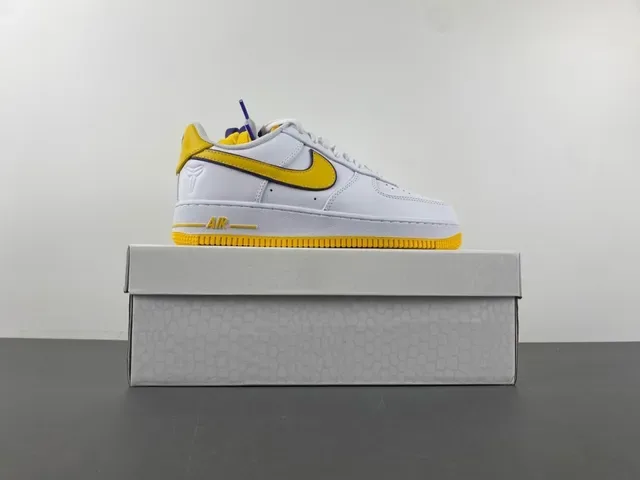 Nike Air Force 1 White Yellow Purple Lifestyle Sneakers 15