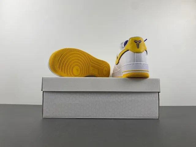 Nike Air Force 1 White Yellow Purple Lifestyle Sneakers 16
