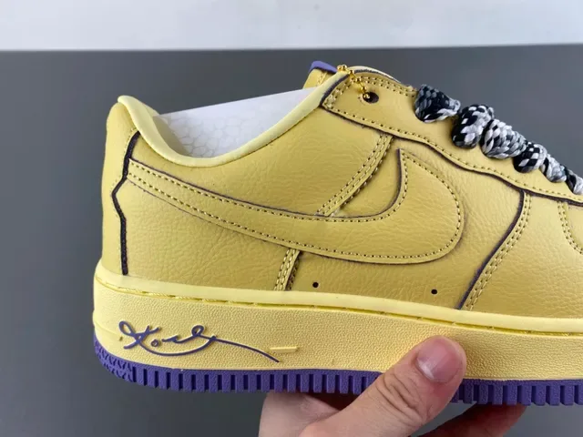 Nike Air Force 1 Yellow Purple Snakeskin Lace Lifestyle Sneaker 3