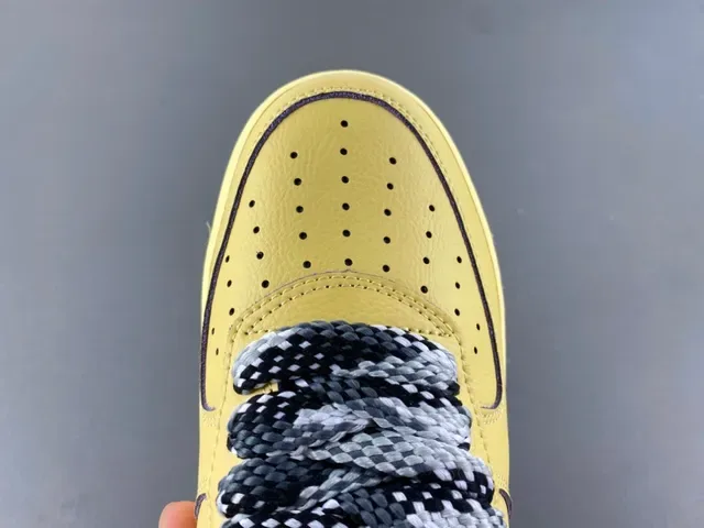Nike Air Force 1 Yellow Purple Snakeskin Lace Lifestyle Sneaker 5