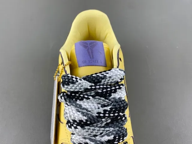 Nike Air Force 1 Yellow Purple Snakeskin Lace Lifestyle Sneaker 6