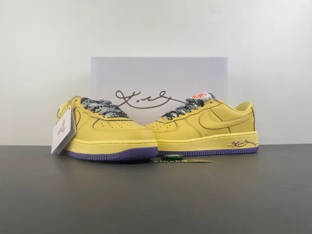 Nike Air Force 1 Yellow Purple Snakeskin Lace Lifestyle Sneaker 12