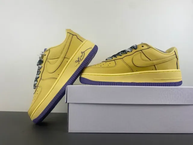 Nike Air Force 1 Yellow Purple Snakeskin Lace Lifestyle Sneaker 14