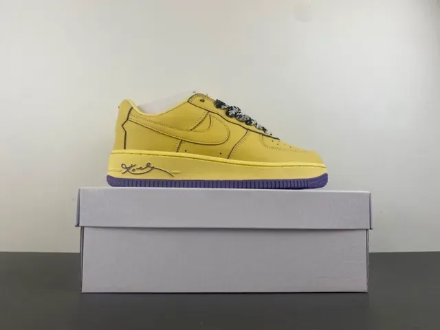 Nike Air Force 1 Yellow Purple Snakeskin Lace Lifestyle Sneaker 15