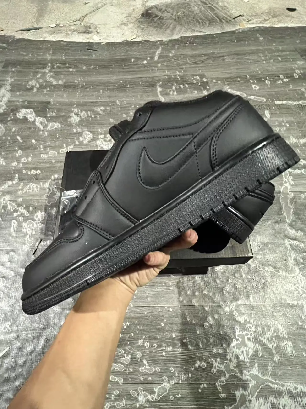 Nike Air Jordan 1 All Black Lifestyle Sneakers 5
