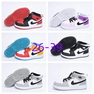 Nike Air Jordan 1 High Kids Red Black White Basketball Shoes
