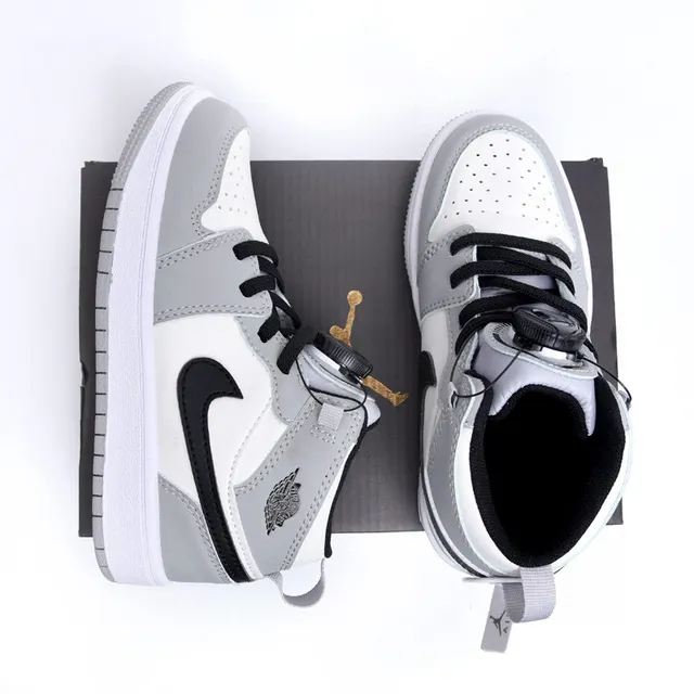 Nike Air Jordan 1 High Chaussures de Basketball Enfants Rouge Noir Blanc 11