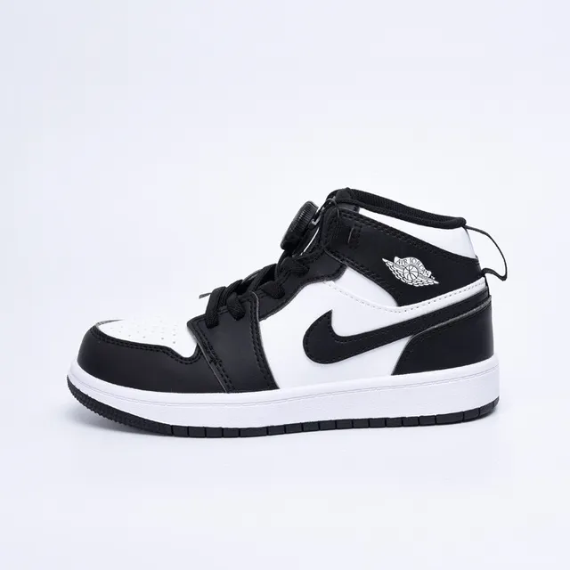 Nike Air Jordan 1 High Chaussures de Basketball Enfants Rouge Noir Blanc 12