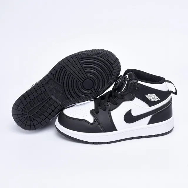 Nike Air Jordan 1 High Chaussures de Basketball Enfants Rouge Noir Blanc 15