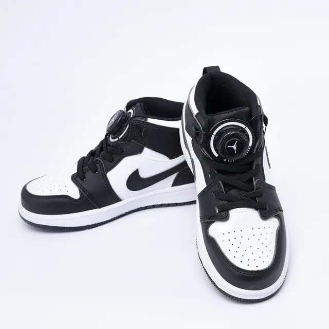 Nike Air Jordan 1 High Chaussures de Basketball Enfants Rouge Noir Blanc 16