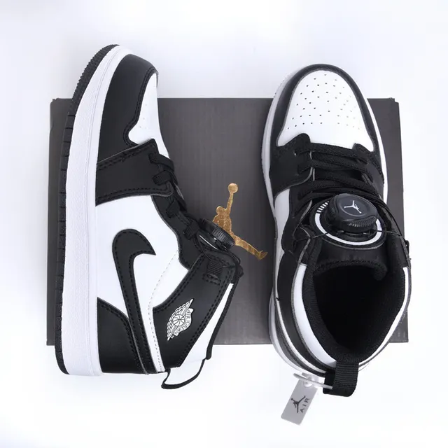 Nike Air Jordan 1 High Chaussures de Basketball Enfants Rouge Noir Blanc 20