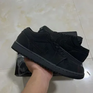 Nike Air Jordan 1 Low সম্পূর্ণ কালো লাইফস্টাইল স্নিকার্স