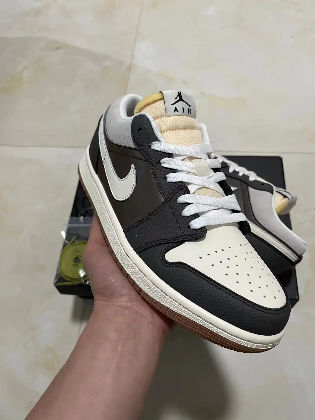 Nike Air Jordan 1 Low Black Gray Gum Lifestyle Sneakers 2