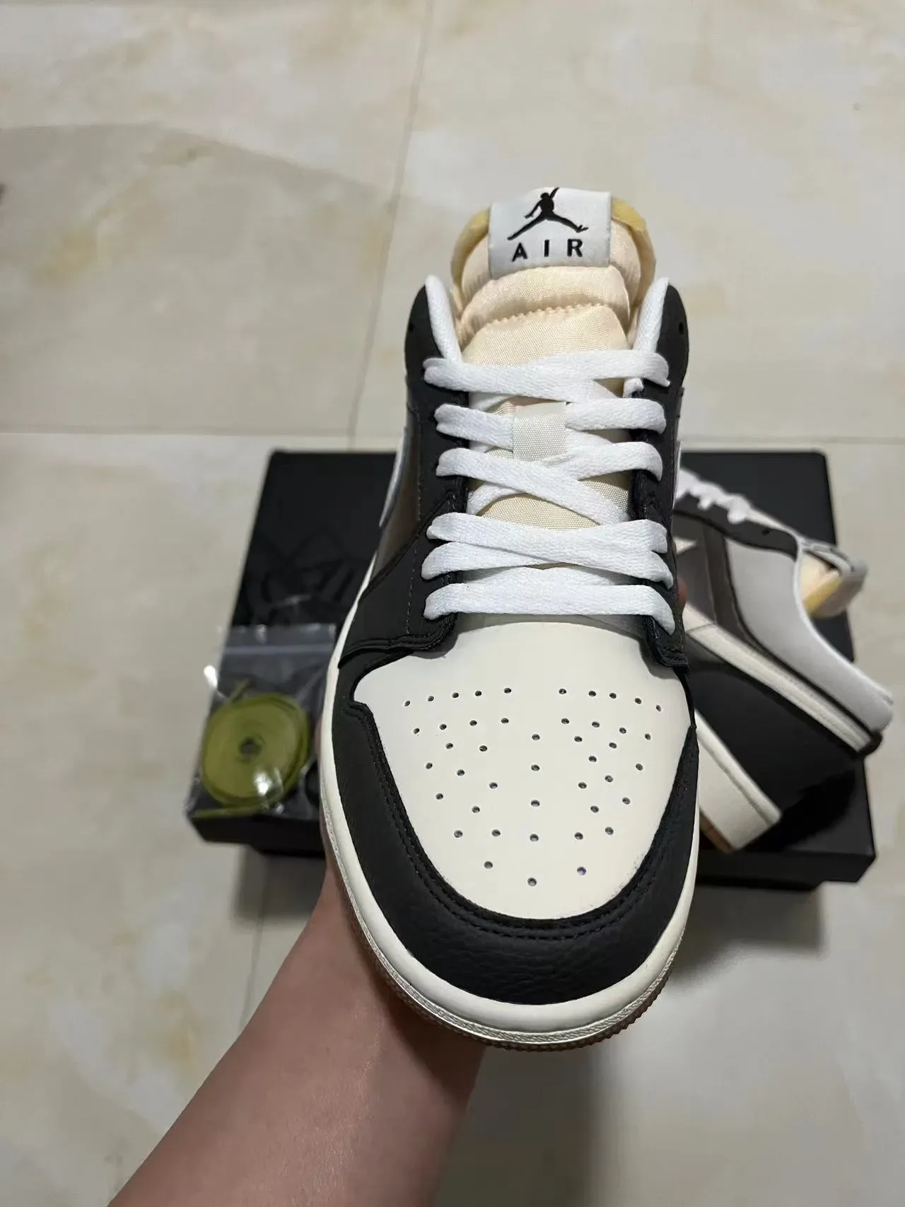 Nike Air Jordan 1 Low Black Gray Gum Lifestyle Sneakers 3