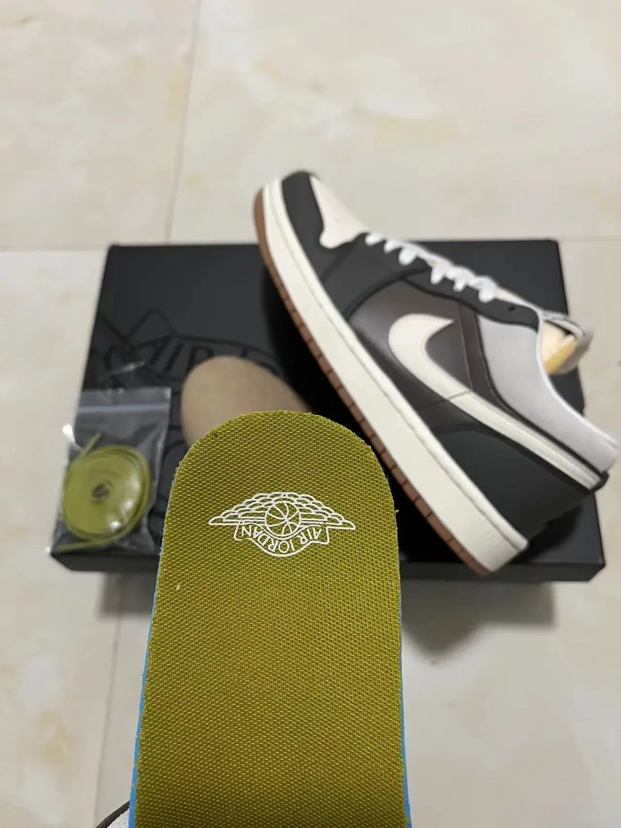 Nike Air Jordan 1 Low Black Gray Gum Lifestyle Sneakers 8