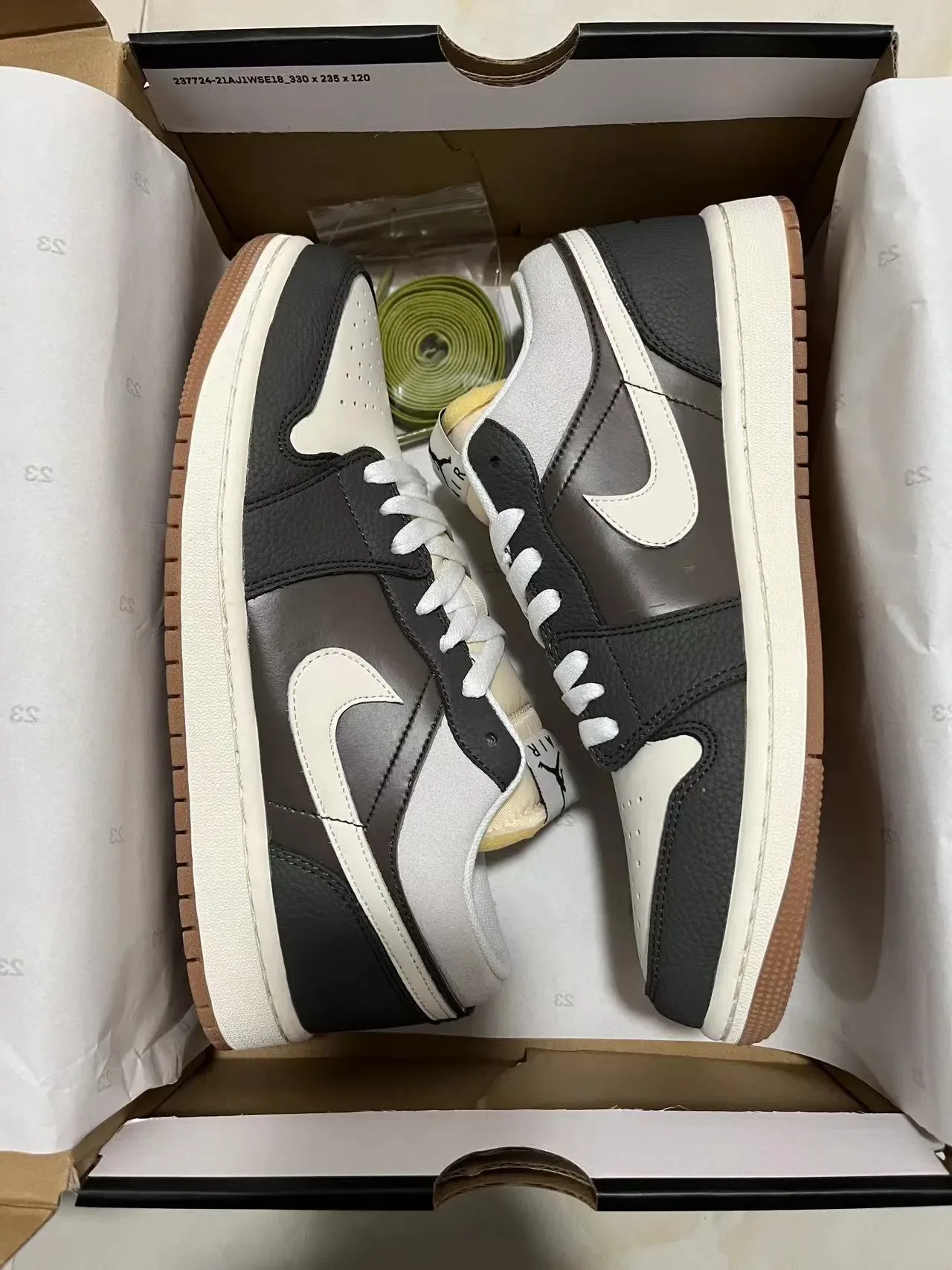 Nike Air Jordan 1 Low Black Gray Gum Lifestyle Sneakers 9