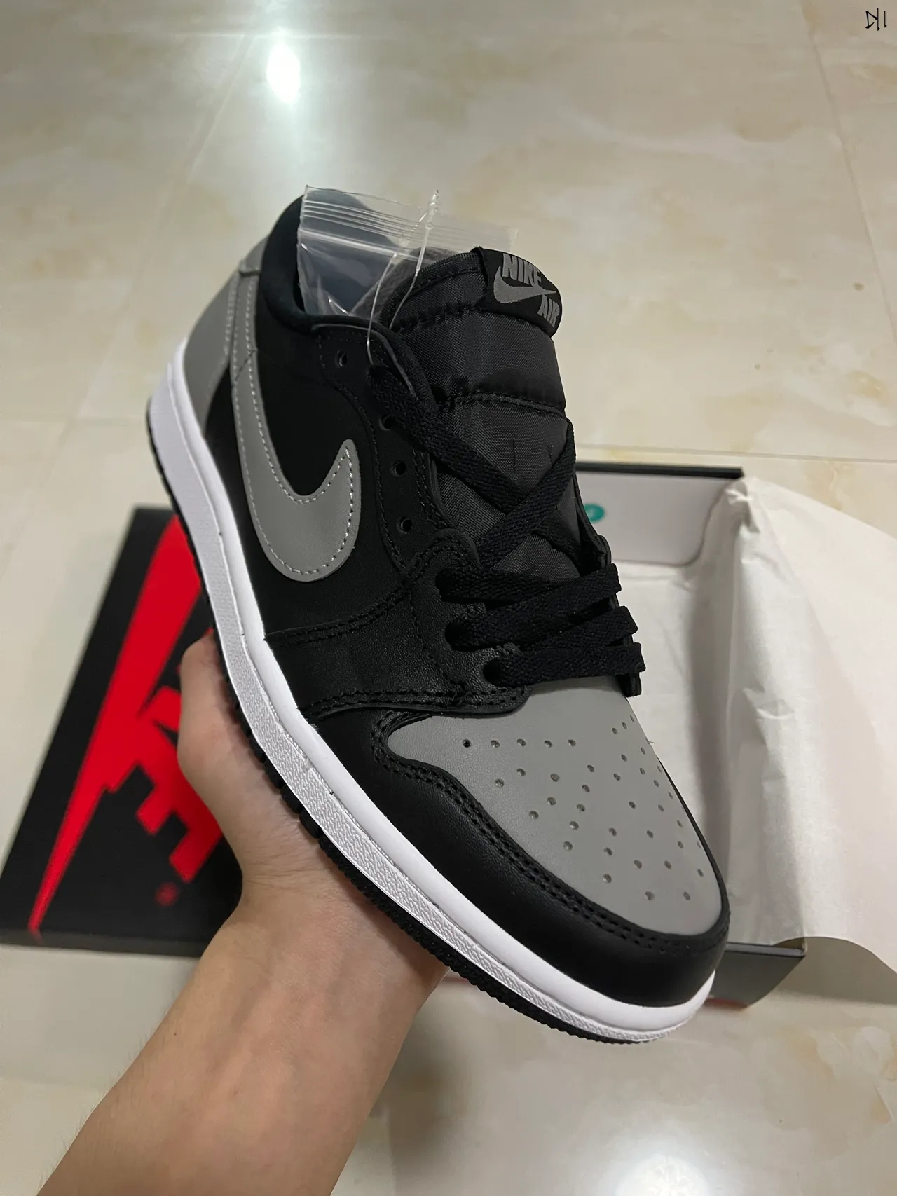 Nike Air Jordan 1 Low Black Gray White Lifestyle Sneakers 2