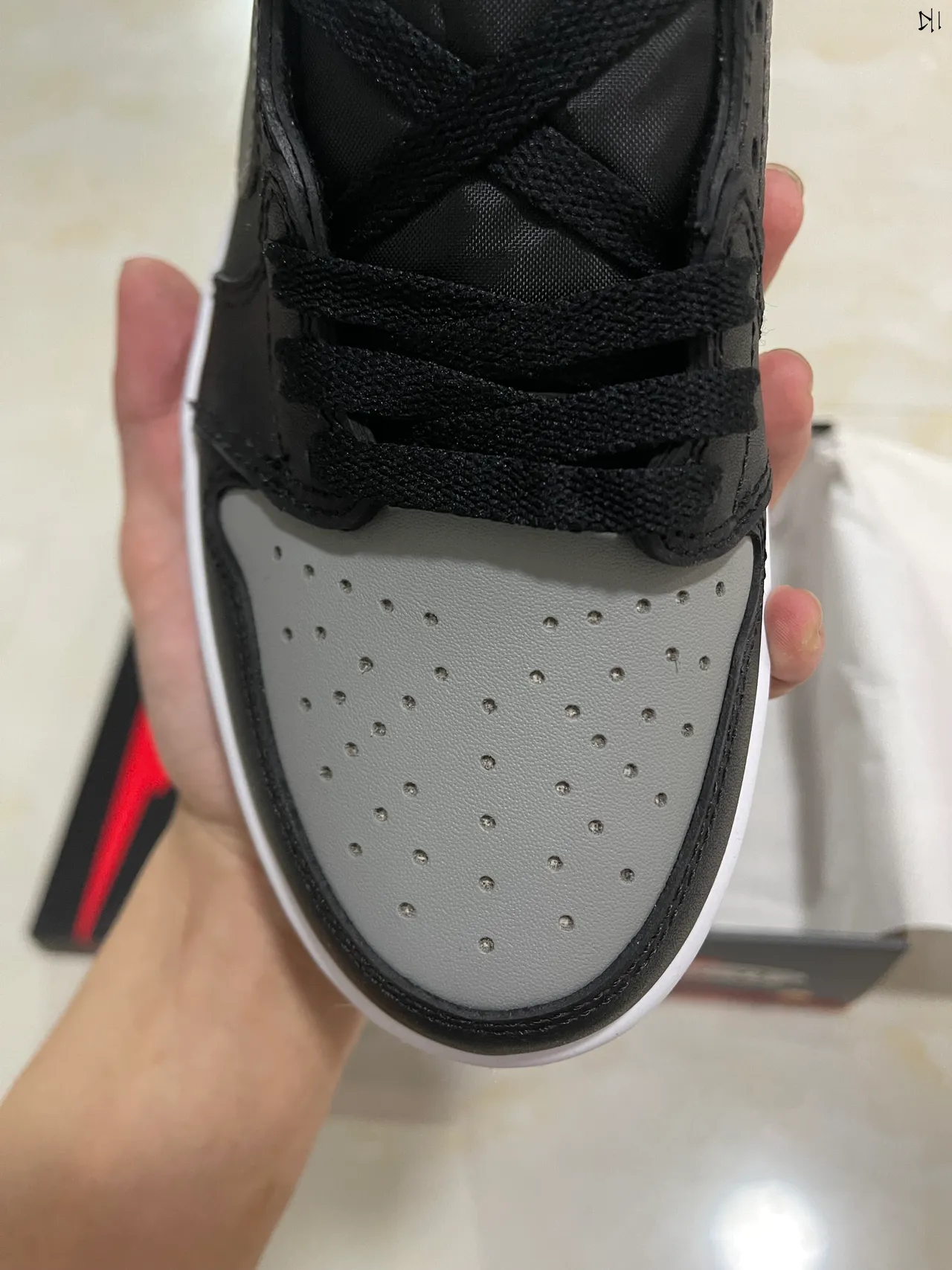 Nike Air Jordan 1 Low Black Gray White Lifestyle Sneakers 3