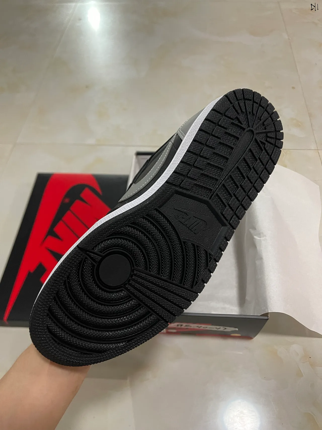 Nike Air Jordan 1 Low Black Gray White Lifestyle Sneakers 6