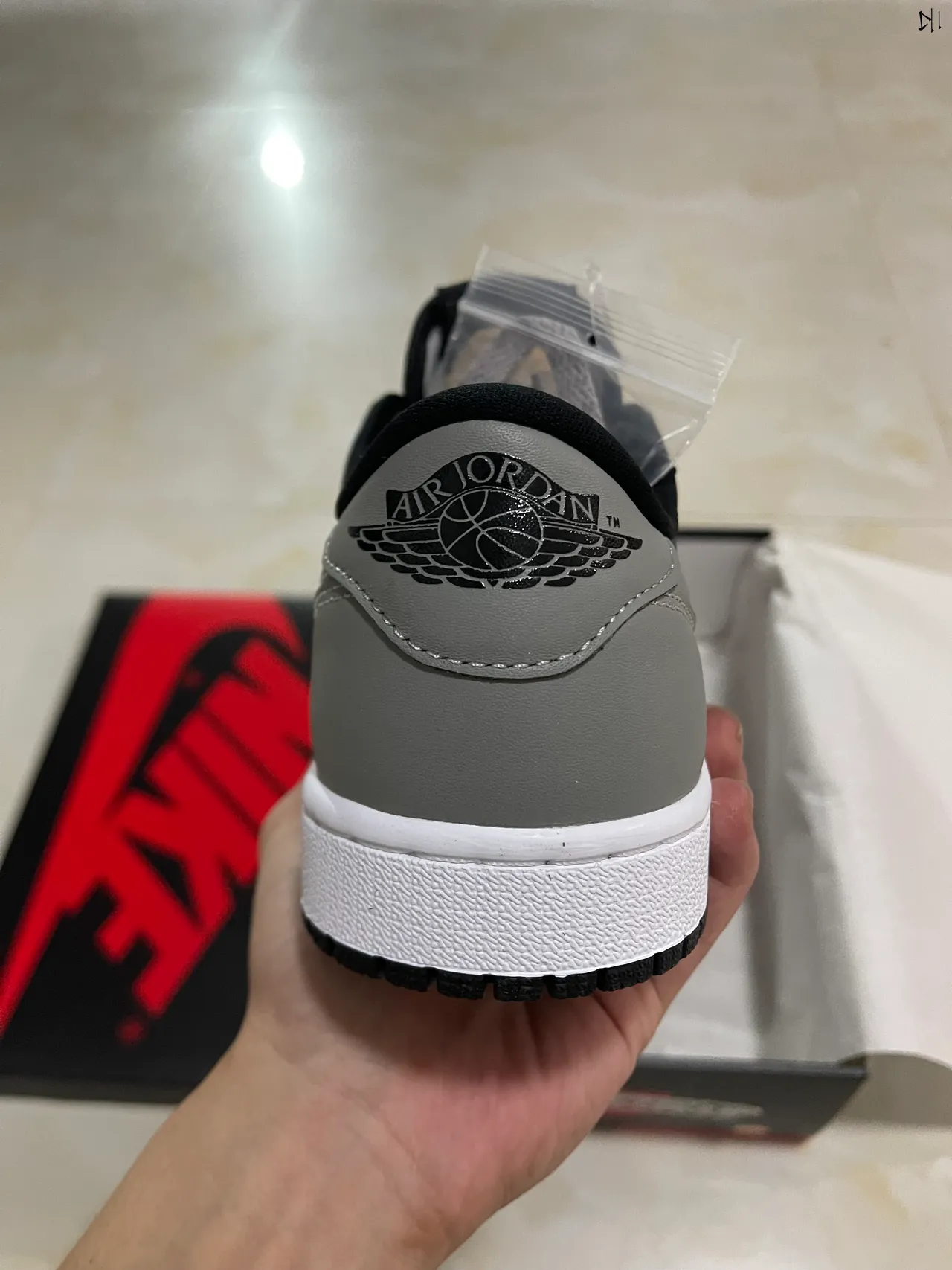 Nike Air Jordan 1 Low Black Gray White Lifestyle Sneakers 7