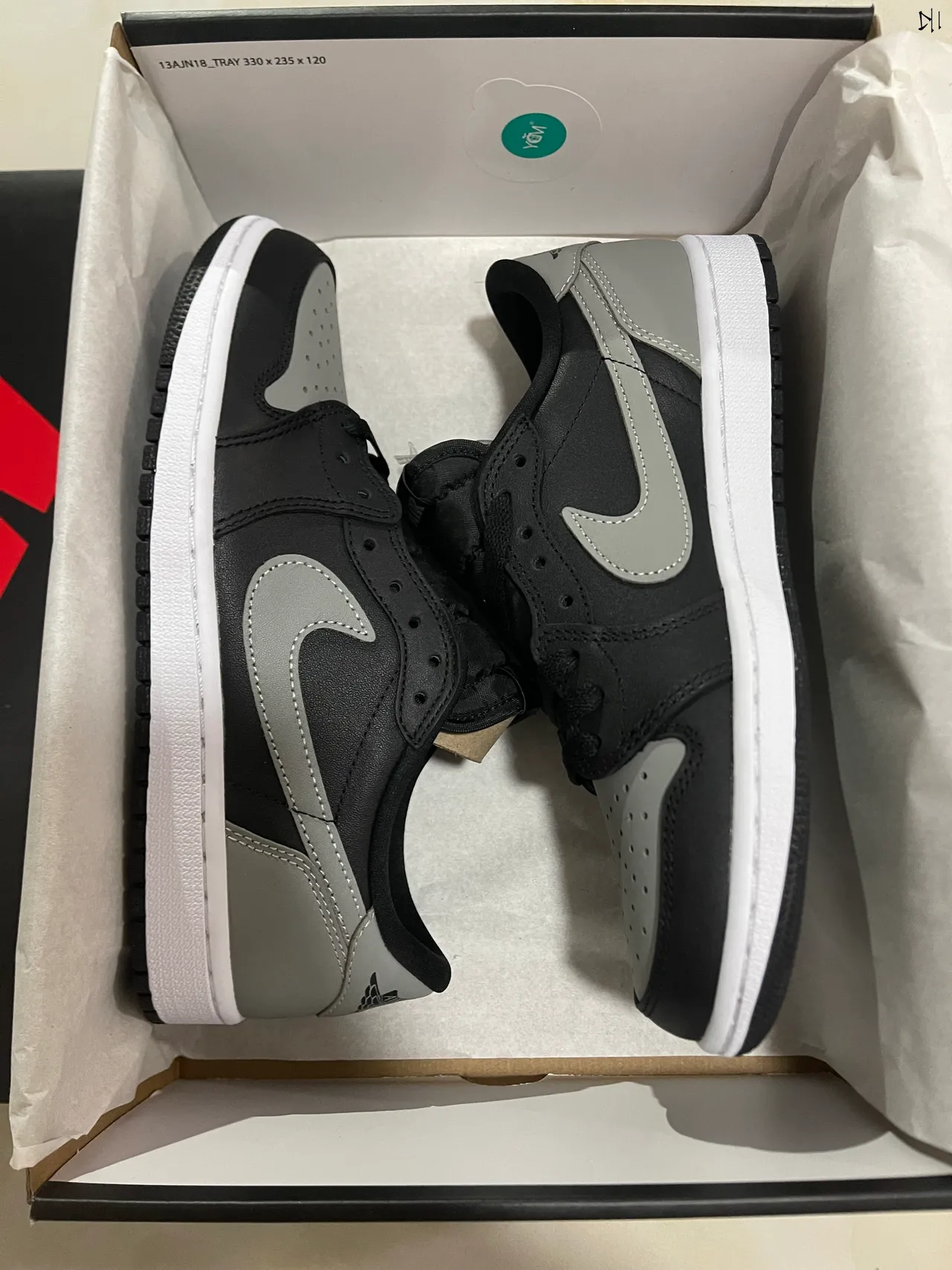Nike Air Jordan 1 Low Black Gray White Lifestyle Sneakers 8