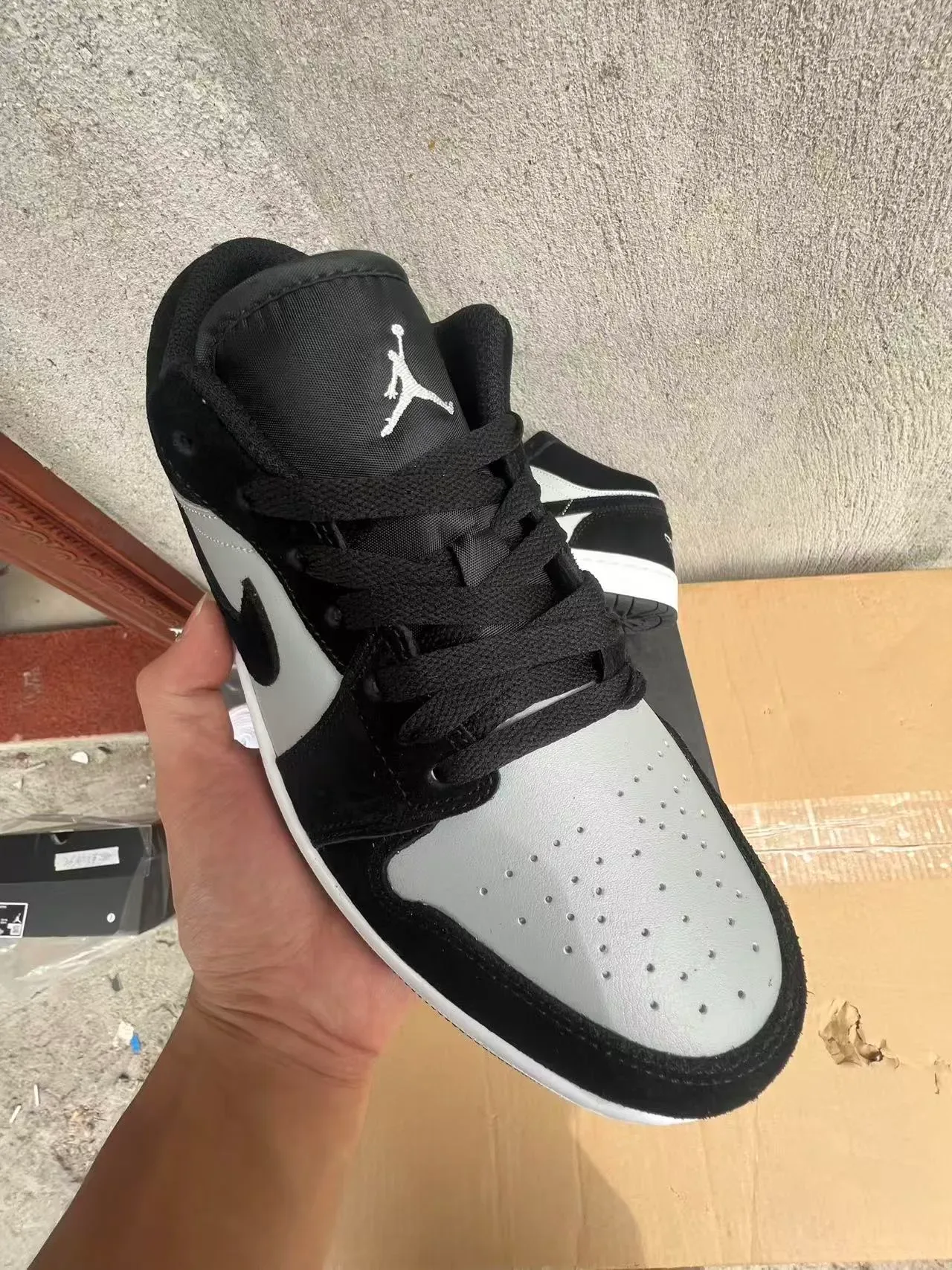 Nike Air Jordan 1 Low Black Light Gray White Lifestyle Sneakers 2