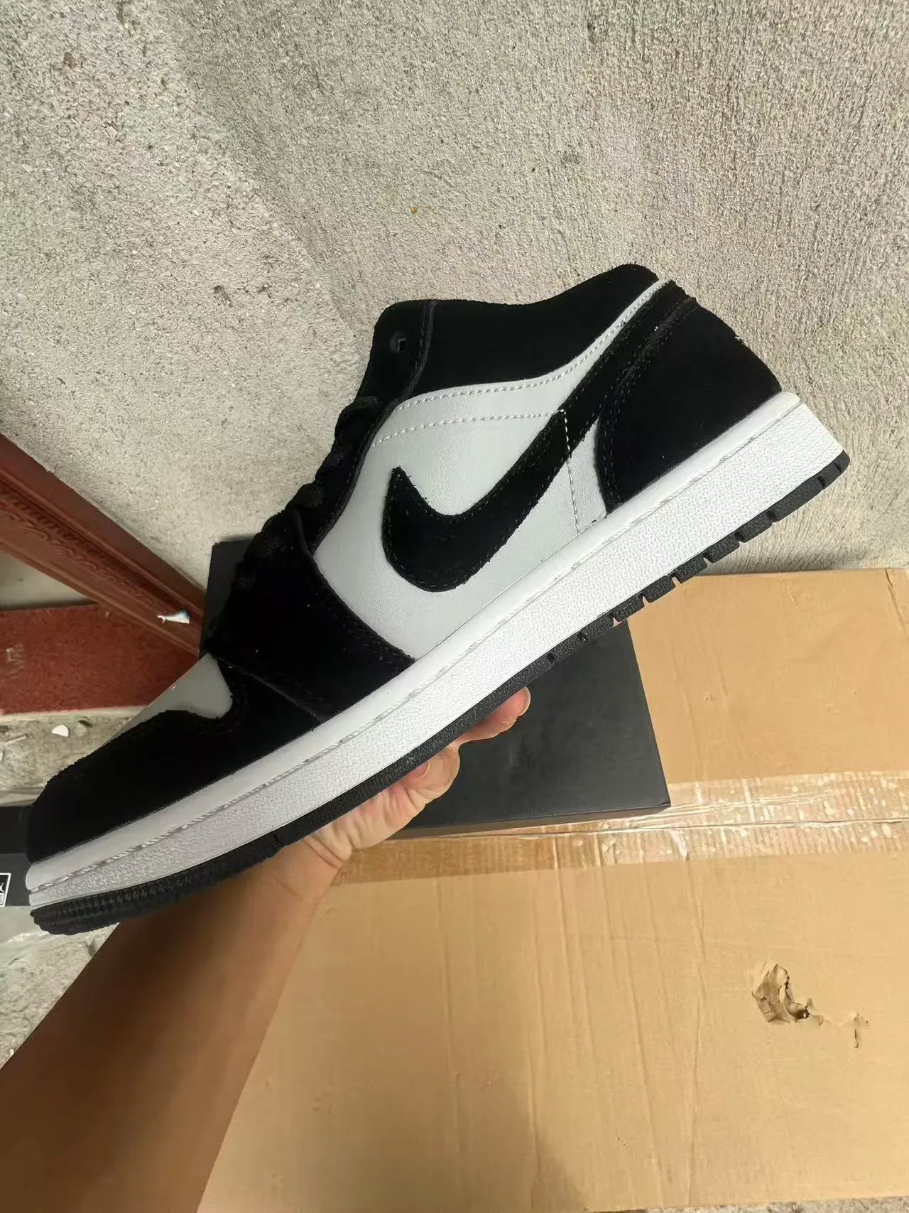 Nike Air Jordan 1 Low Black Light Gray White Lifestyle Sneakers 5