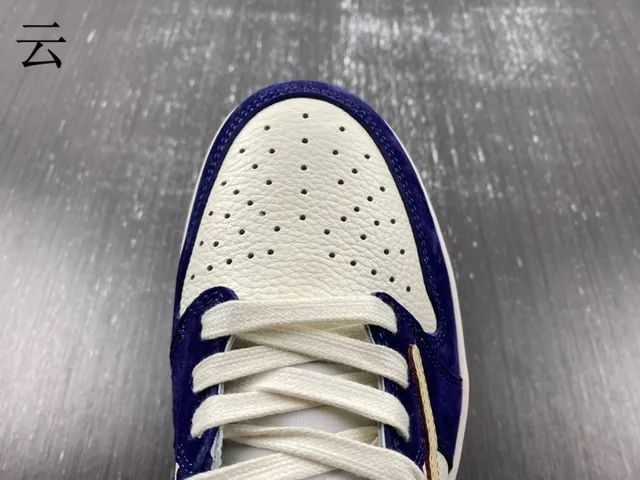 Nike Air Jordan 1 Low Blue Beige White Lifestyle Sneakers 12
