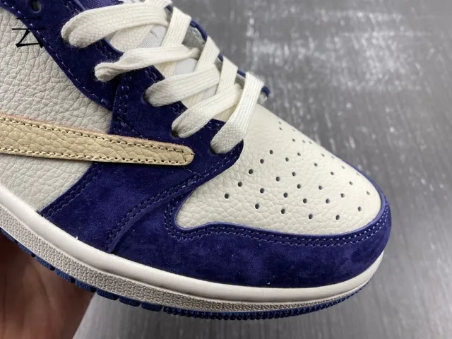 Nike Air Jordan 1 Low Blue Beige White Lifestyle Sneakers 15