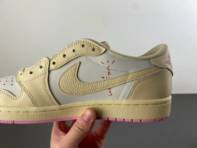 Nike Air Jordan 1 Low Cream White Pink Lifestyle Sneakers 4