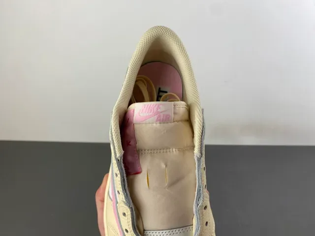 Nike Air Jordan 1 Low Cream White Pink Lifestyle Sneakers 7