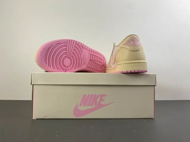 Nike Air Jordan 1 Low Cream White Pink Lifestyle Sneakers 17