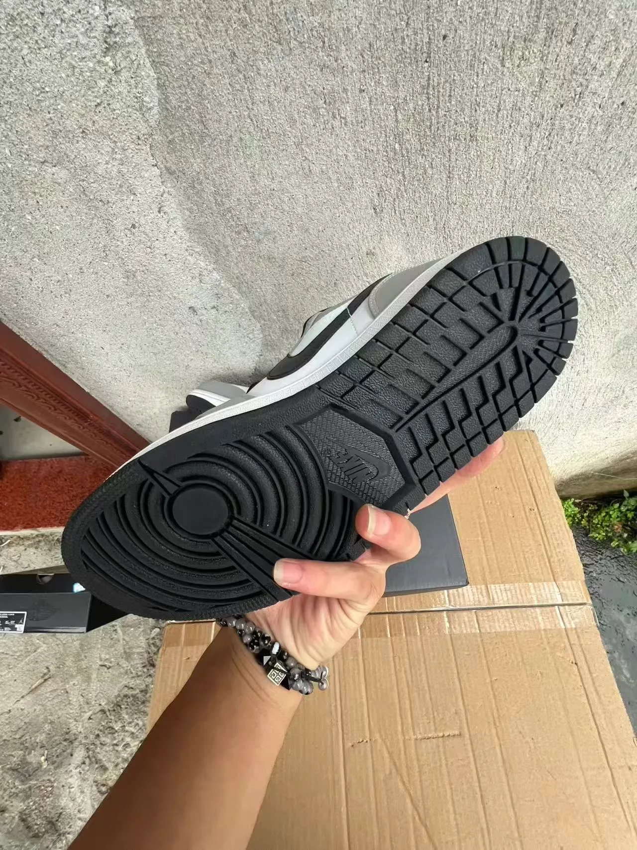 Nike Air Jordan 1 Low Gray White Black Lifestyle Sneakers 6