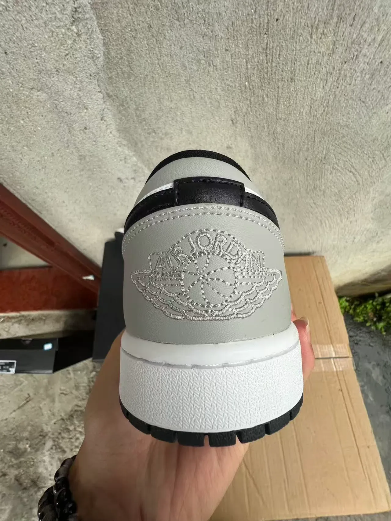 Nike Air Jordan 1 Low Gray White Black Lifestyle Sneakers 8