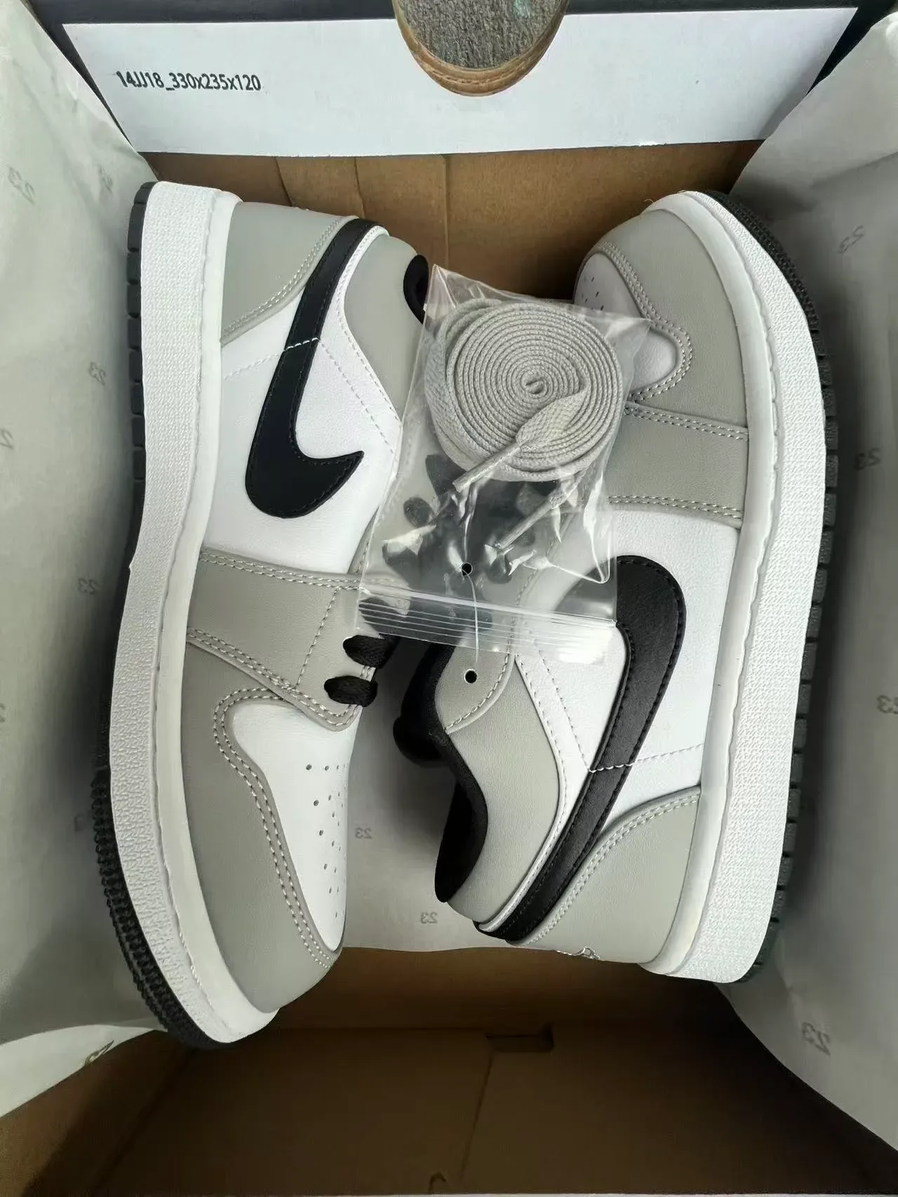 Nike Air Jordan 1 Low Gray White Black Lifestyle Sneakers 9