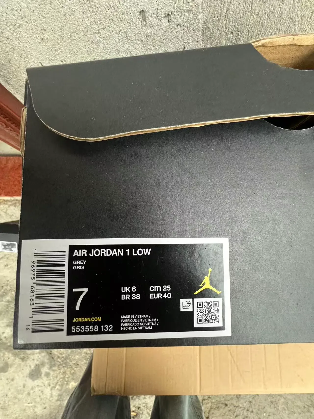 Nike Air Jordan 1 Low Gray White Black Lifestyle Sneakers 10