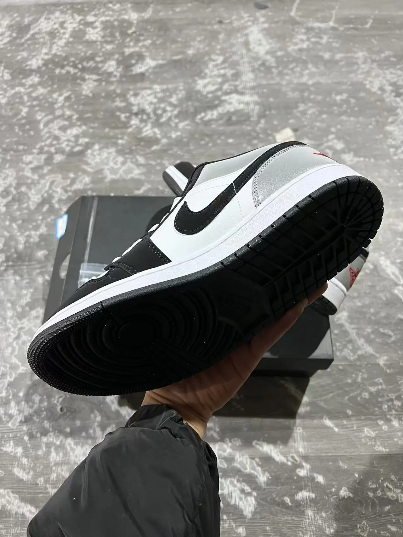 Nike Air Jordan 1 Low Metallic Silver Black White Lifestyle Sneakers 6