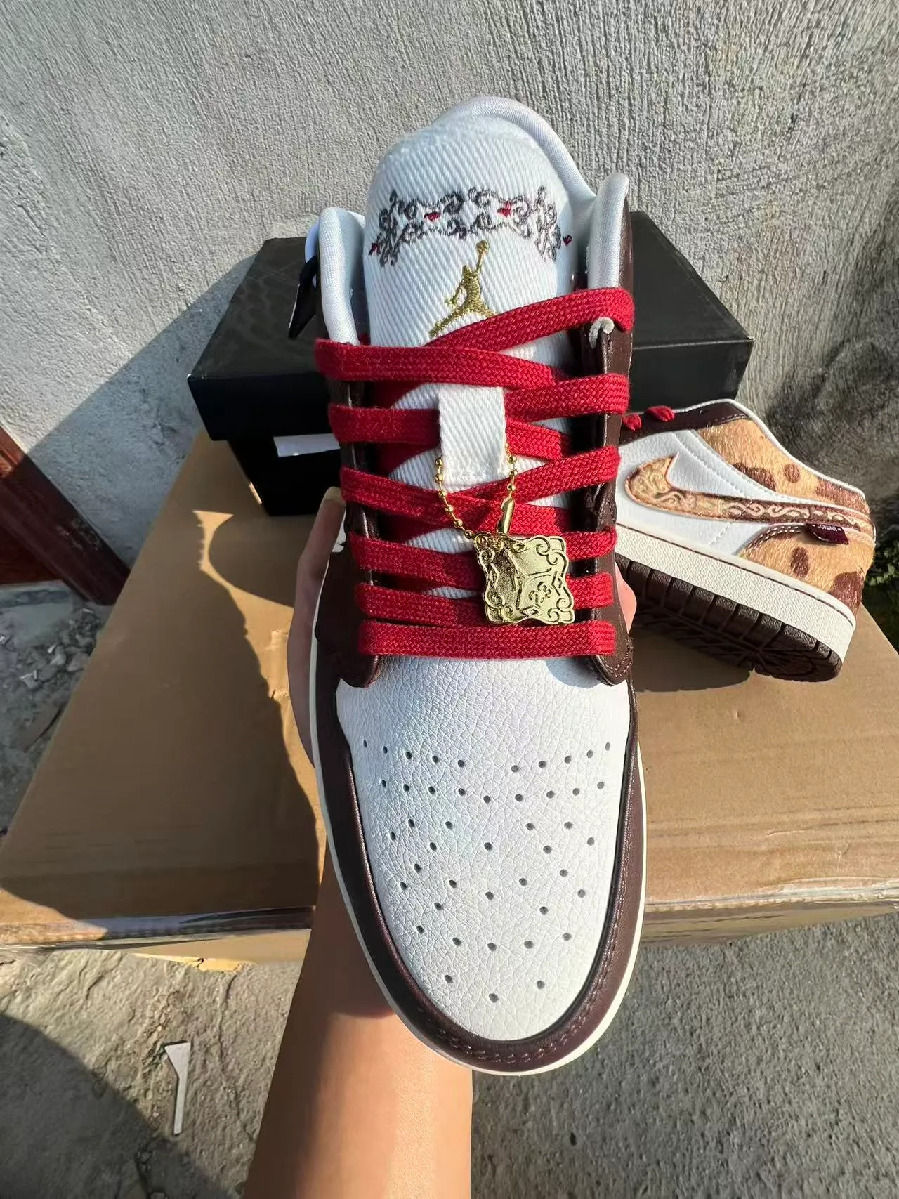 Nike Air Jordan 1 Low Multicolor Patterned Lifestyle Sneakers 3