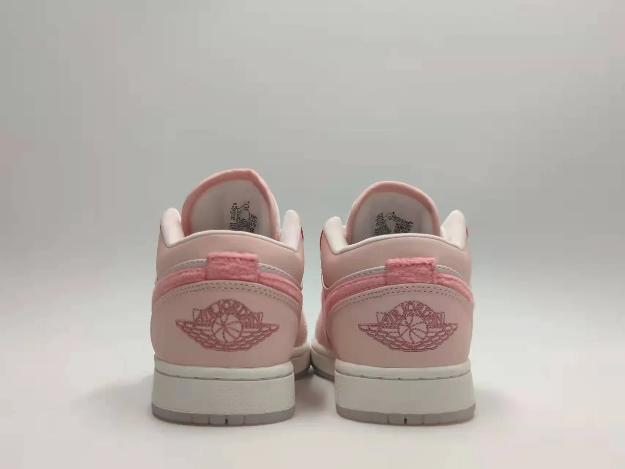 Nike Air Jordan 1 Low Pink and White Lifestyle Sneakers 3
