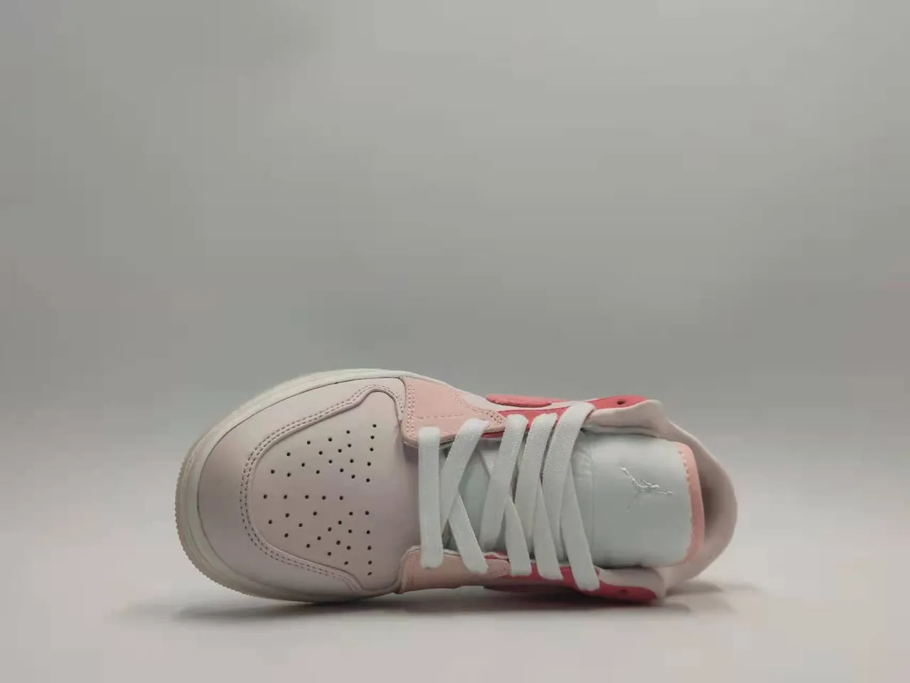 Nike Air Jordan 1 Low Pink and White Lifestyle Sneakers 5