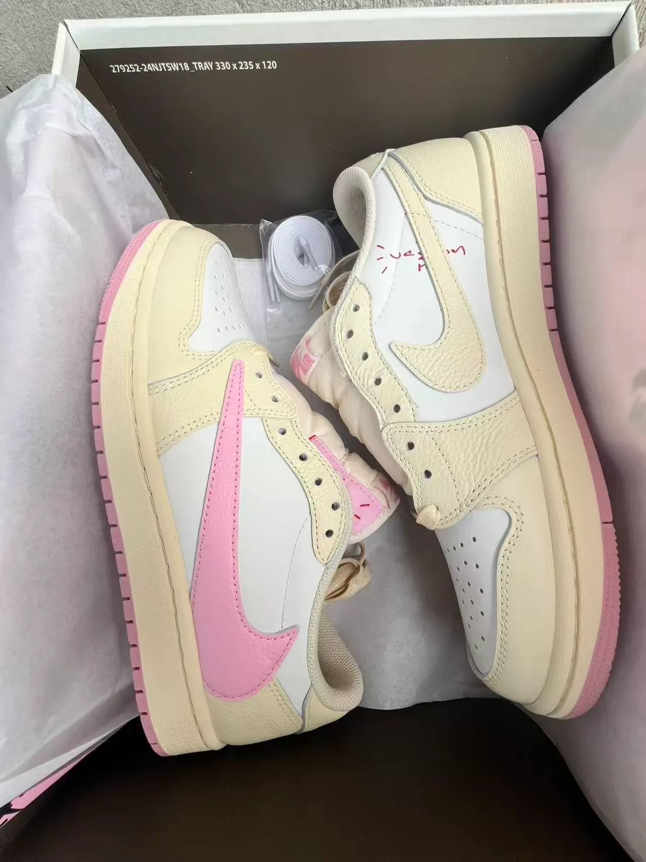 Nike Air Jordan 1 Low Pink Off-White Lifestyle Sneakers 9